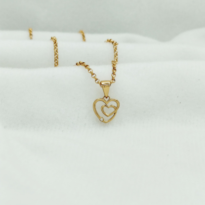 Double Heart Gold Filled Pendant